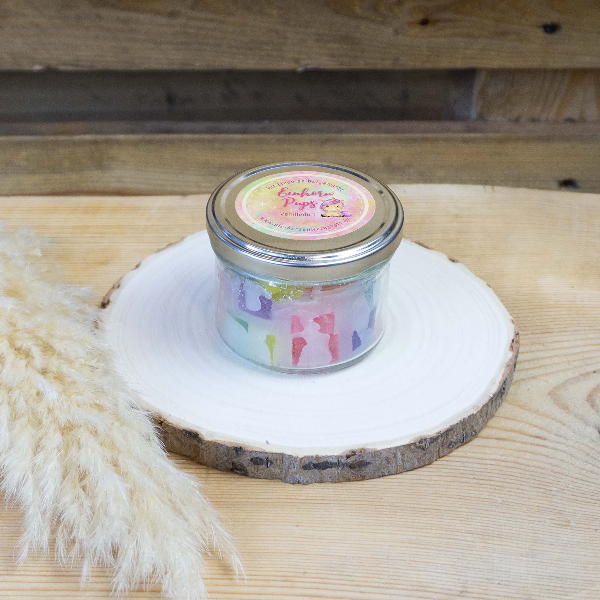 Duftkerze "Einhornpups" mit angenehmen Vanilleduft und Spruch | Handgemacht | Duftkerze personalisiert im Glas | Geschenkidee Muttertag | Kerze | Geschenk Frau Freundin