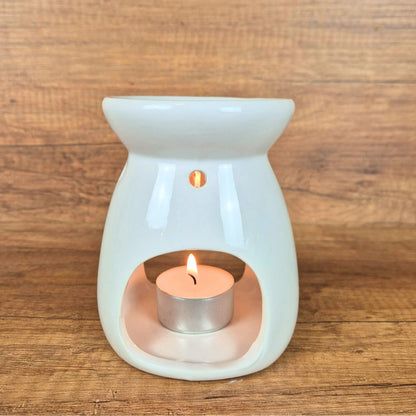 Duftlampe aus Keramik (weiß) | Aromalampe für Duftöle & Wachs Melts | Stilvolle Geschenkidee für Entspannung & Wohlfühlmomente