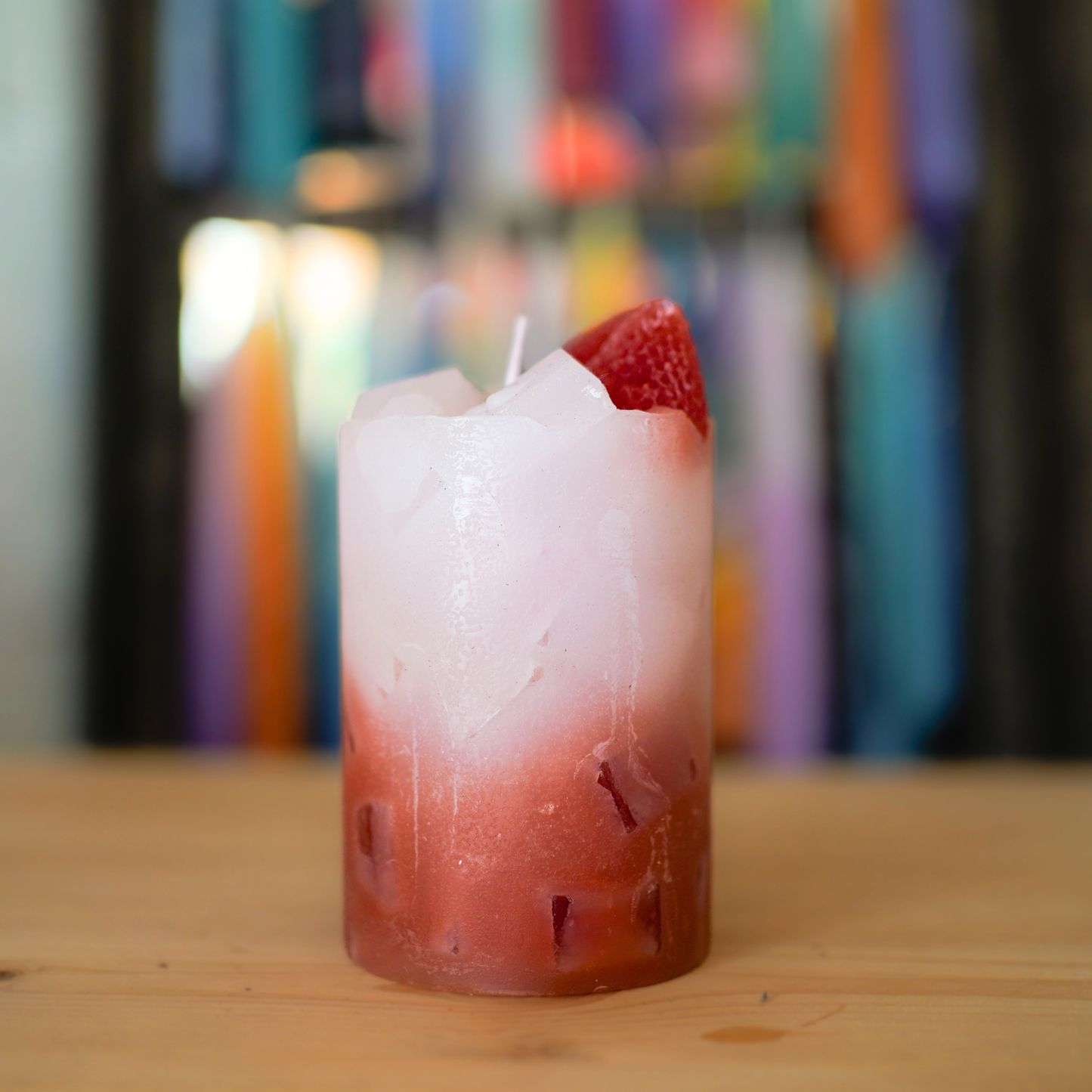 Cocktailkerzen Wachswürfel Erdbeere