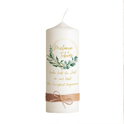 Hochzeitskerze | Eukalyptus Vintage | Personalisiert
