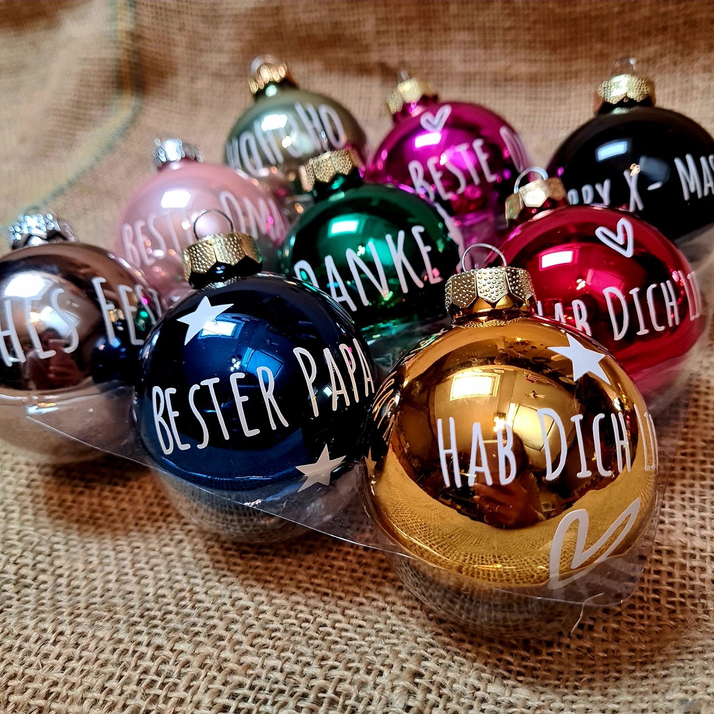 Bastelset Weihnachtskugeln selbst beschriften | Für 9 Kugeln |  Weihnachtsgeschenk | Weihnachtsbaum | Tannenbaumkugel |  Christbaumkugel