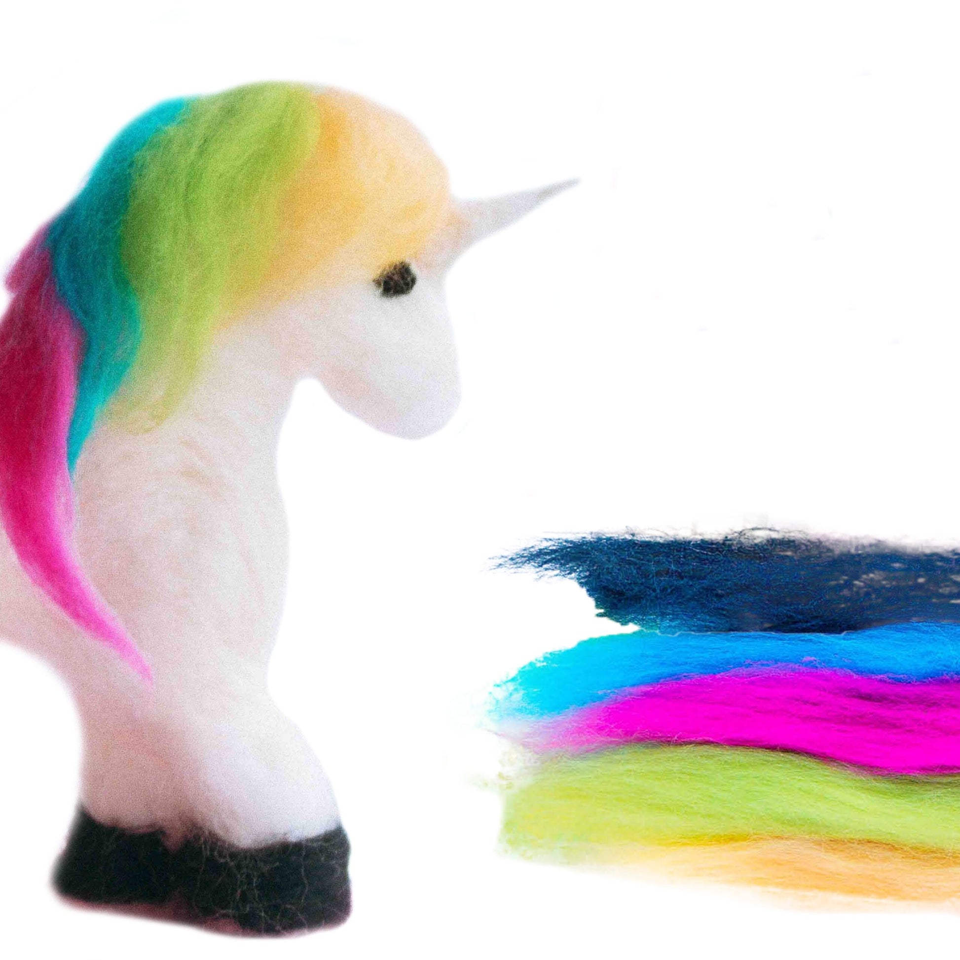 Bastelset Einhorn & Pferd filzen | DIY Filzset mit Wolle & Anleitung | Kreatives Geschenk für Kinder & Erwachsenee