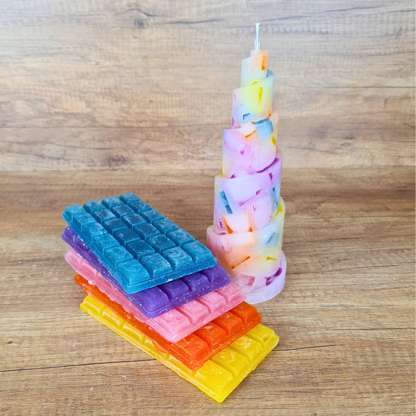 Wachswürfel für Kerzen Gießen | 500 g | Kreative Kerzenherstellung | Handgefertig aus Paraffin |  Bunte Wachs-Cracker für Einzigartige Effekte | Bastelabend