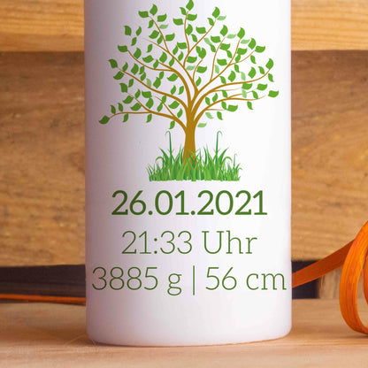 Geburtskerze | Baum | 15 - 30 cm Höhe | Personalisiert