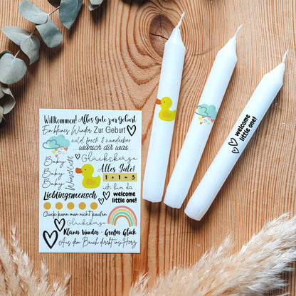 Kerzentattoo-Set Geburt Ente