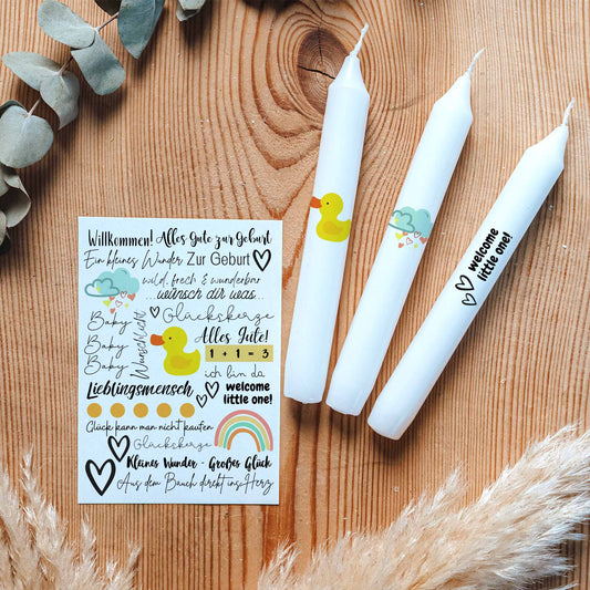 Kerzentattoo-Set Geburt Ente