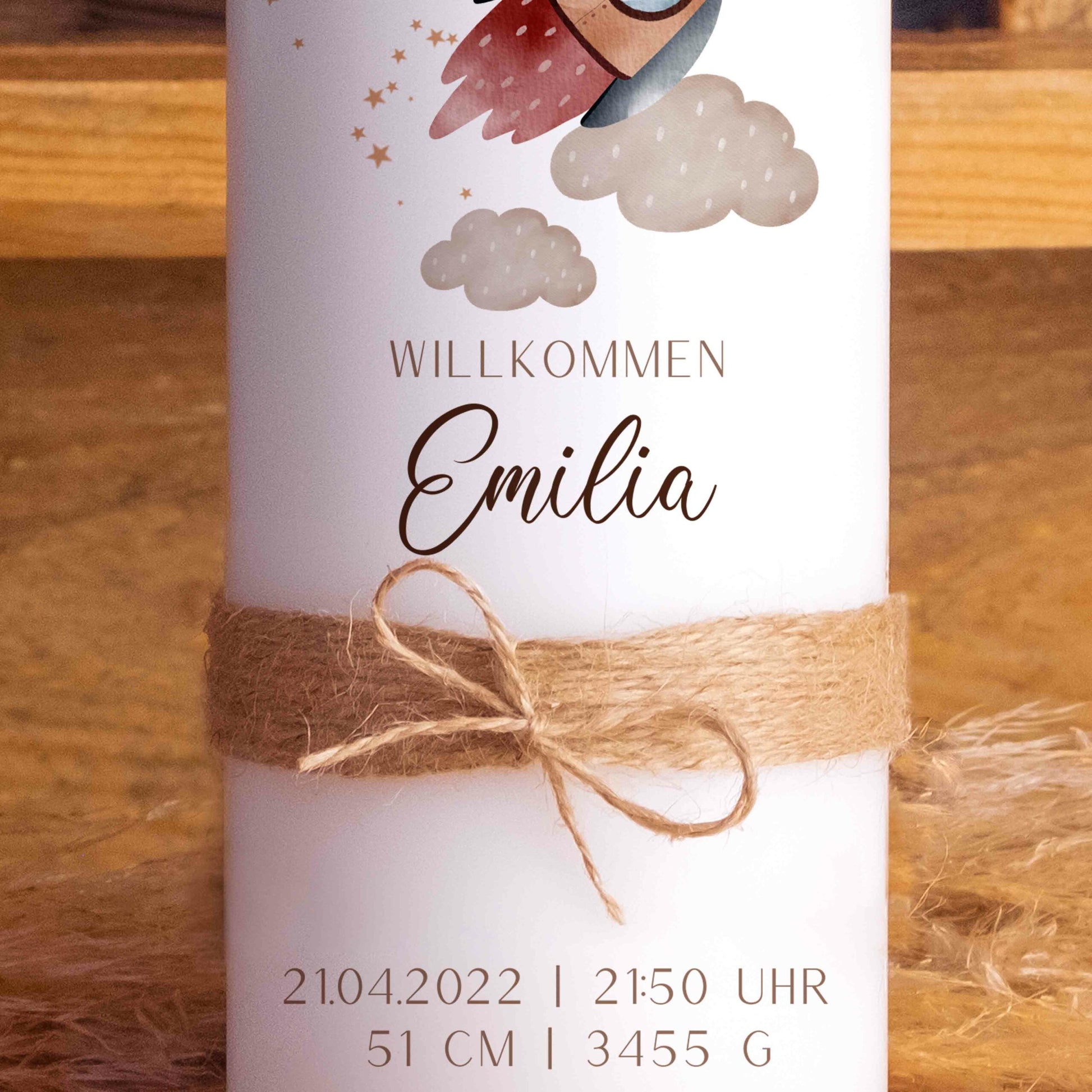 Geburtskerze | Weltall | 15 - 30 cm Höhe | Personalisiert