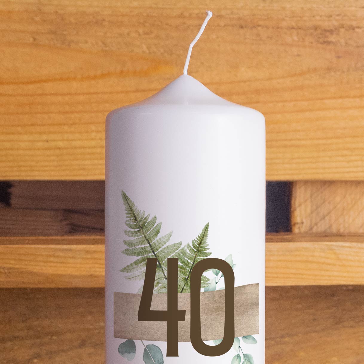 Geburtstagskerze | Farne | 15 - 30 cm Höhe | Personalisierte Kerze | Runder Geburtstag | Geschenkidee