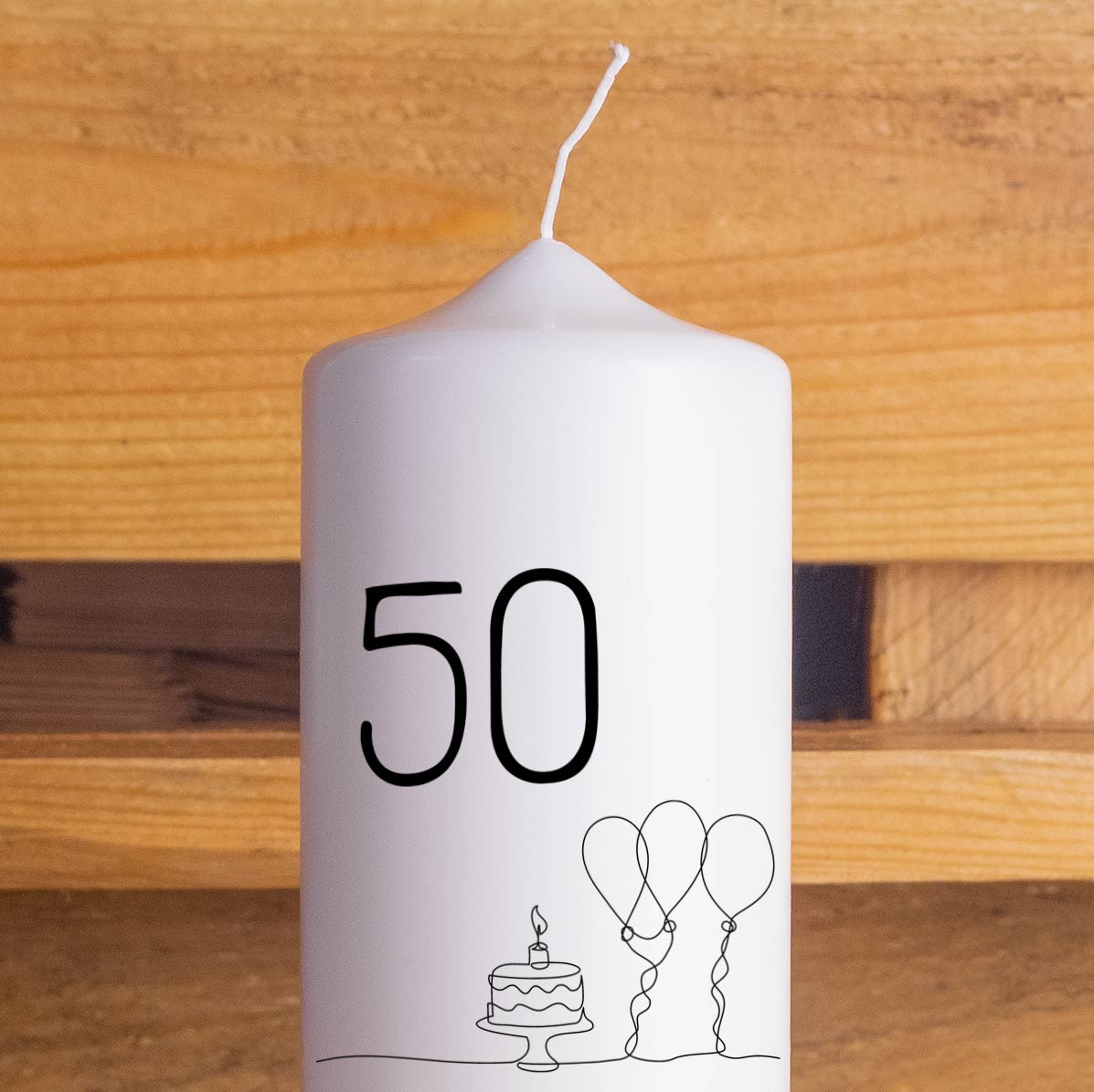Geburtstagskerze | Monochrom | 15 - 30 cm Höhe | Personalisierte Kerze | Runder Geburtstag | Geschenkidee