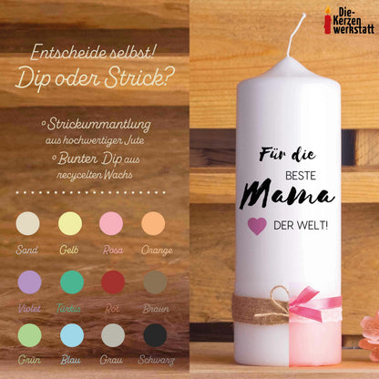 Geschenkkerze für Eltern/ Großeltern | Geburtstag | Geschenk | Vatertag | Muttertag | Handmade | Motivkerze | Mama | Papa | Oma | Opa