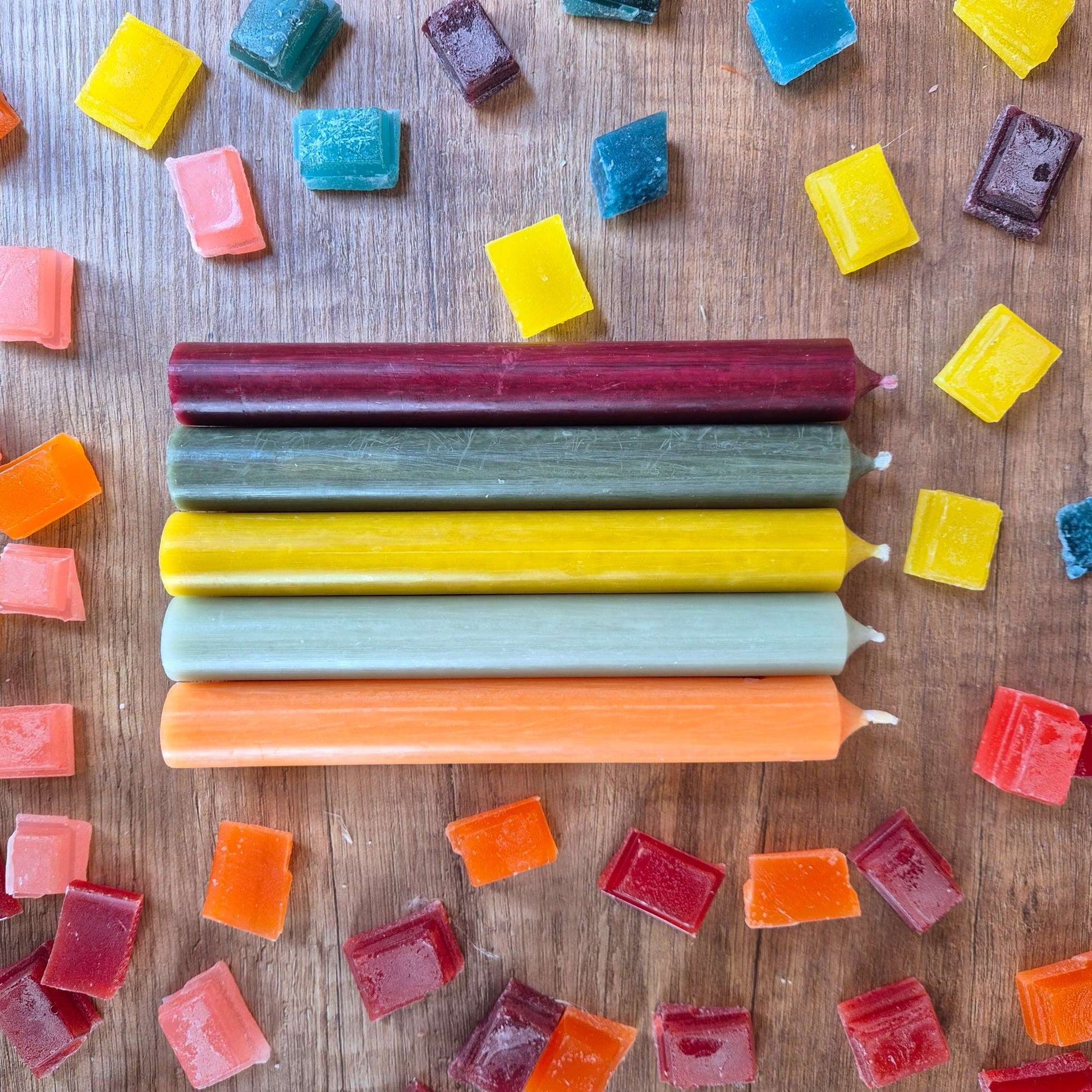 Bunte Stabkerzen Gute Laune