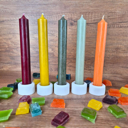Gute Laune Stabkerzen Set – 5 Bunte Stabkerzen (180 x 22 mm) für fröhliche Deko & gemütliche Atmosphäre