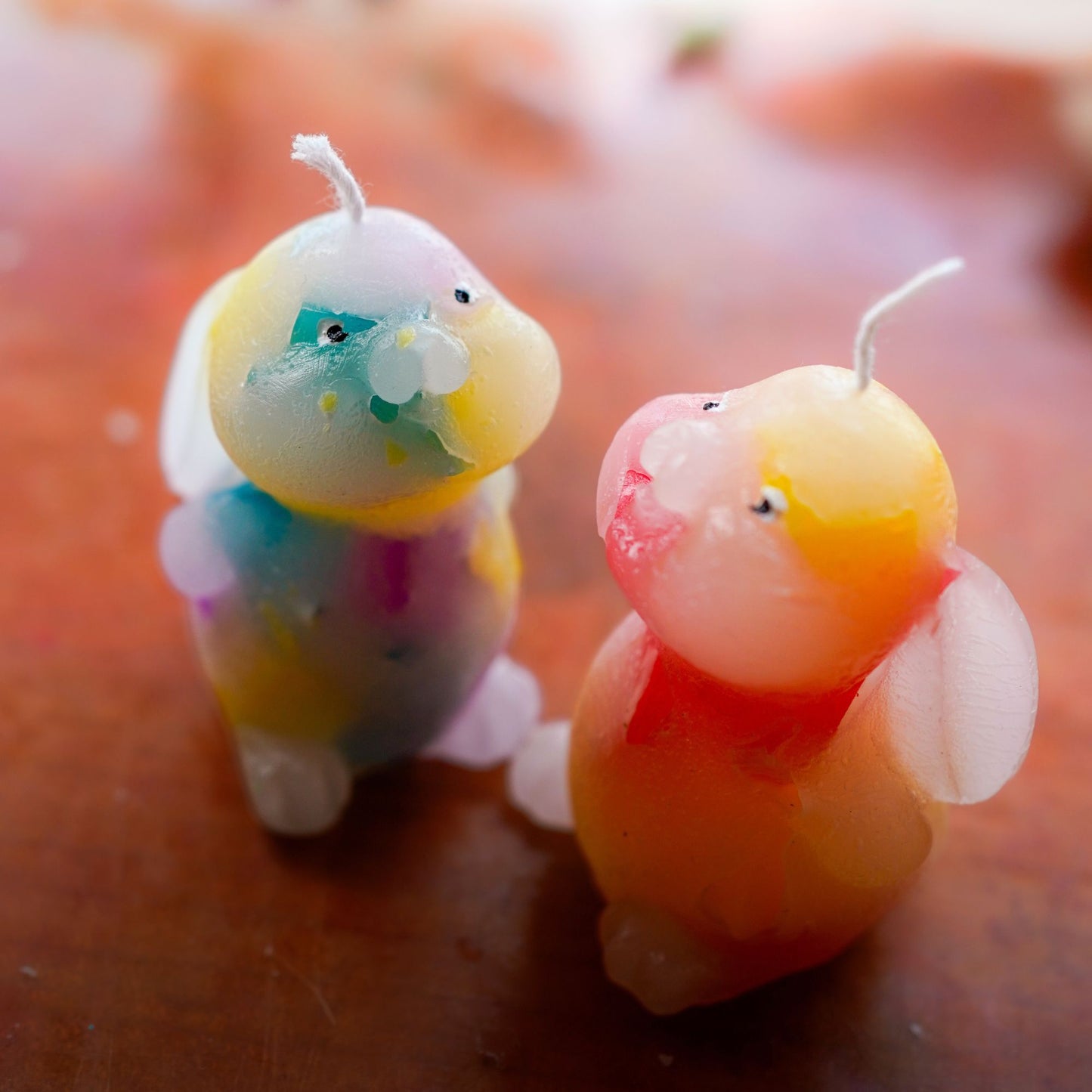 Hasen Kerzen bunt DIY