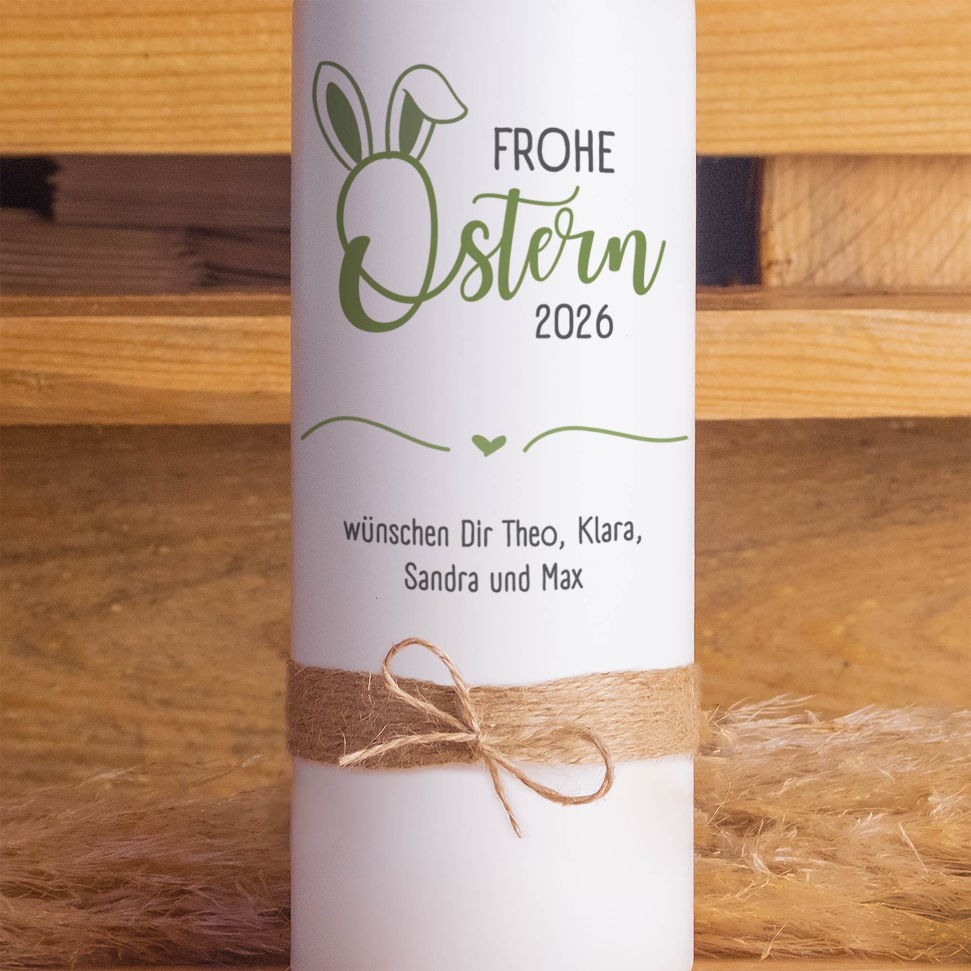 Osterkerze personalisiert „Hasenohren“ – Frohe Ostern Kerze mit Name