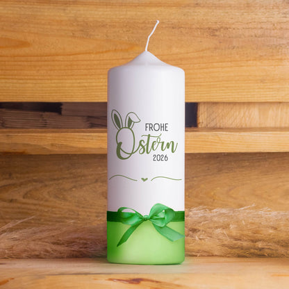 Osterkerze personalisiert „Hasenohren“ – Frohe Ostern Kerze mit Name