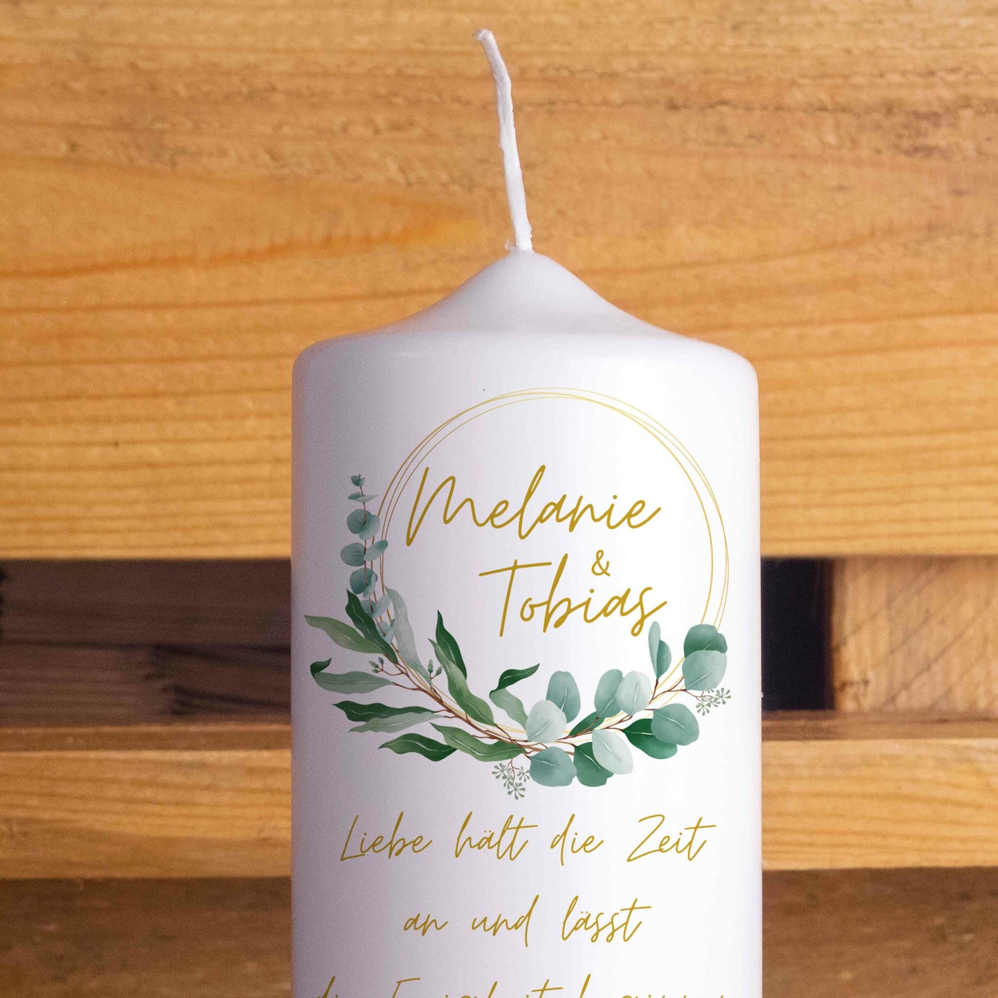 Hochzeitskerze | Eukalyptus Vintage | Personalisiert