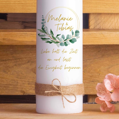 Hochzeitskerze | Eukalyptus Vintage | Personalisiert