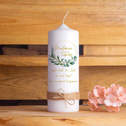 Hochzeitskerze Eukalyptus Vintage