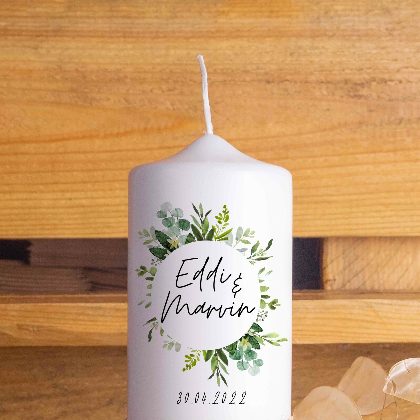 Hochzeitskerze | Kreis | 15 - 30 cm Höhe | Traukerze | Personalisierte Kerze