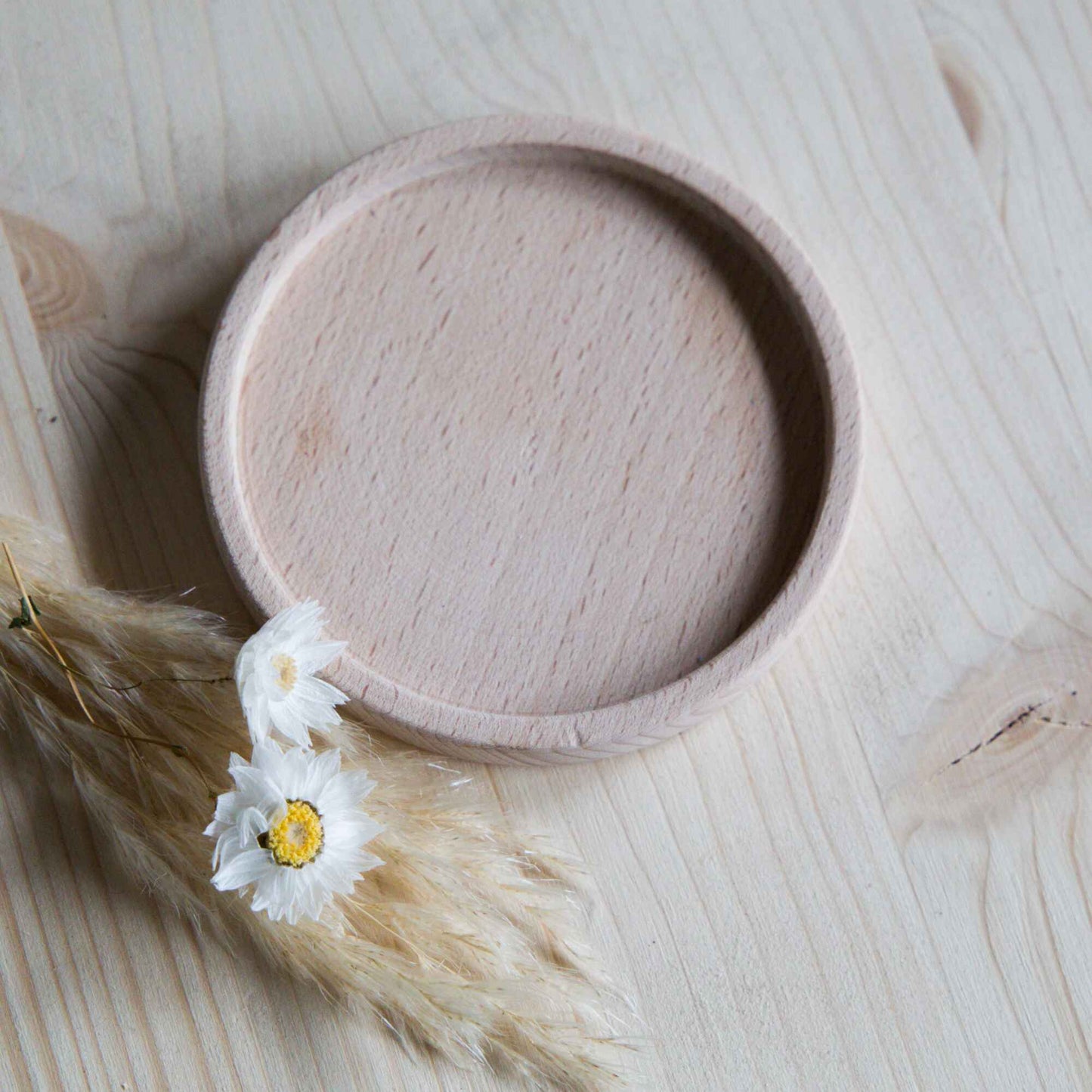 Kerzenuntersetzer aus Buchenholz | 10 cm Durchmesser