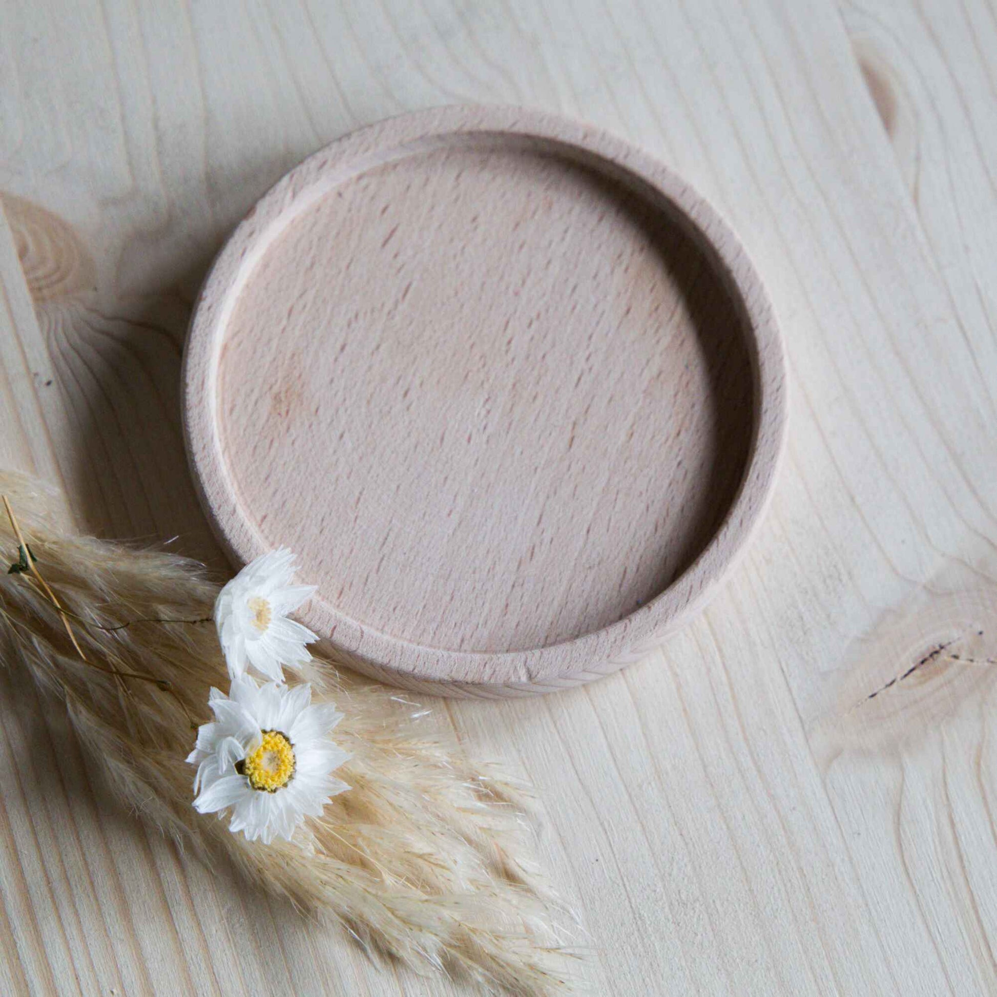 Kerzenuntersetzer aus Buchenholz | 10 cm Durchmesser