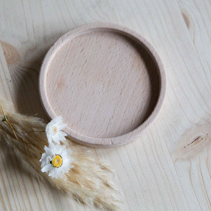 Kerzenuntersetzer aus Buchenholz | 10 cm Durchmesser