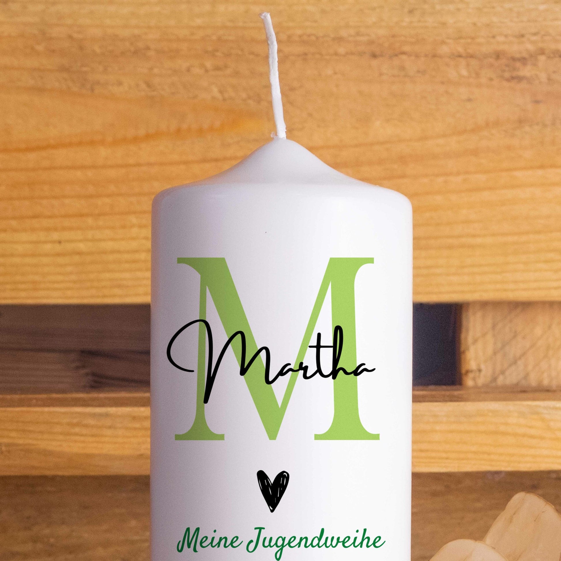 Jugendweihekerze | Initialen | 15 - 30 cm Höhe | Personalisierte Kerze