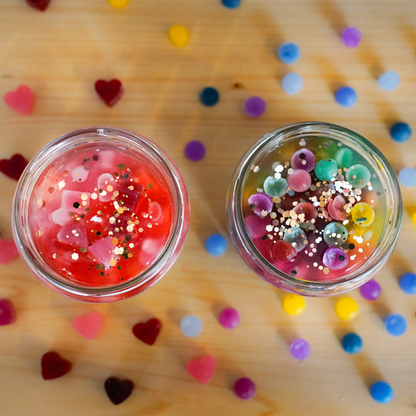 Jelly Candles von oben dekoriert