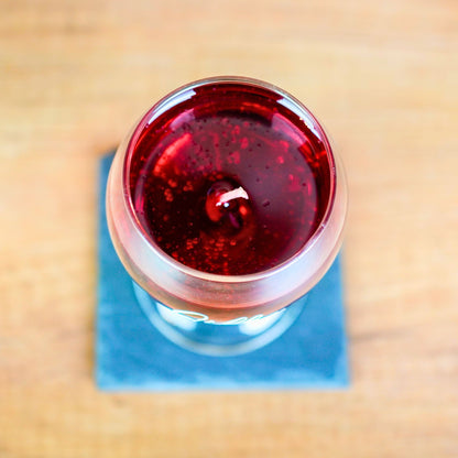 Rotwein Kerze im Glas – personalisiert mit Duft | Geschenkidee Weinliebhaber