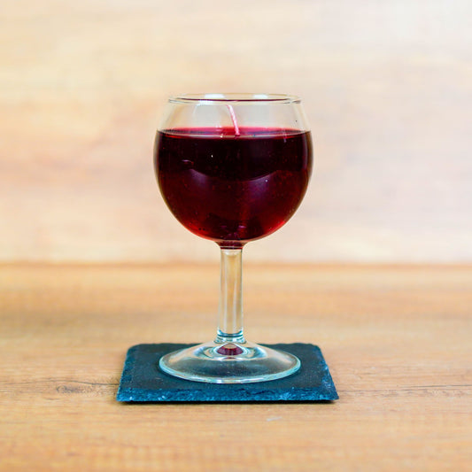 Rotwein Kerze im Glas – personalisiert mit Duft | Geschenkidee Weinliebhaber