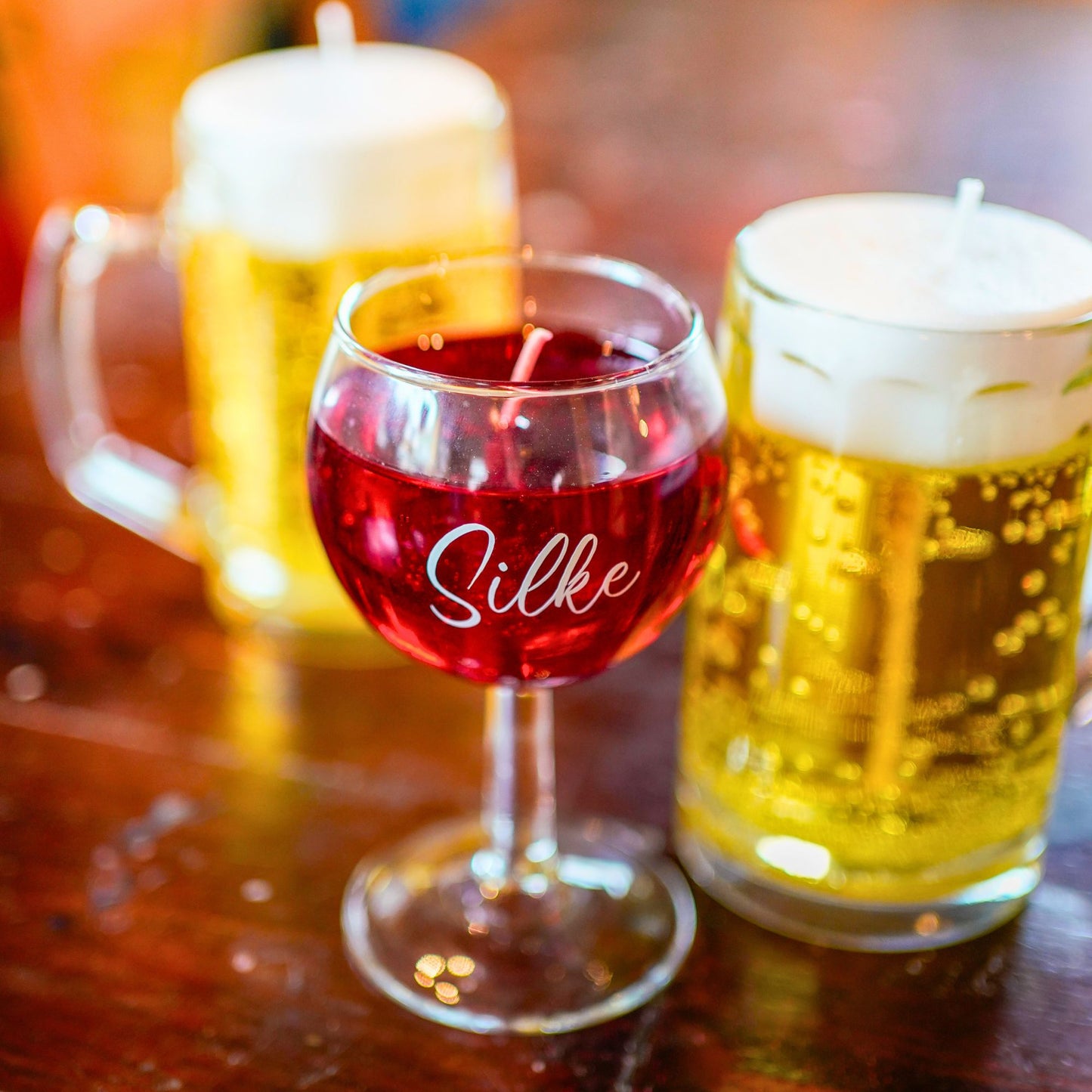 Rotwein Kerze im Glas – personalisiert mit Duft | Geschenkidee Weinliebhaber