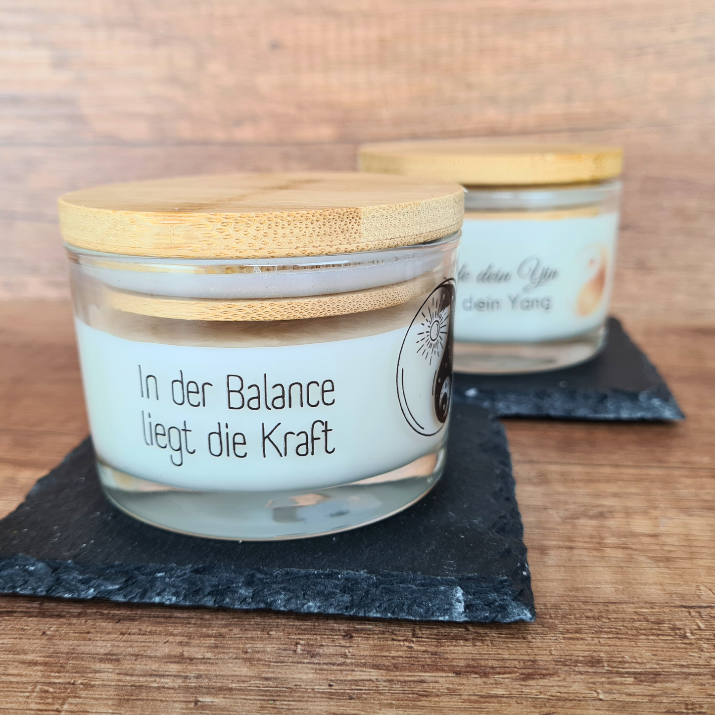 DIY Duftkerzen Set „Yin & Yang“ | Kerzen im Glas selber machen | Ausgleichende Düfte: Lavendel & Citronella | inkl. Gläser, Sojawachs & Anleitung