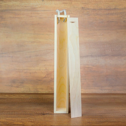 Holz Kerzenbox für schmale Kerzen personalisiert | 41 cm | Aufbewahrung für Taufkerze & Hochzeitskerze | Fichtenholz