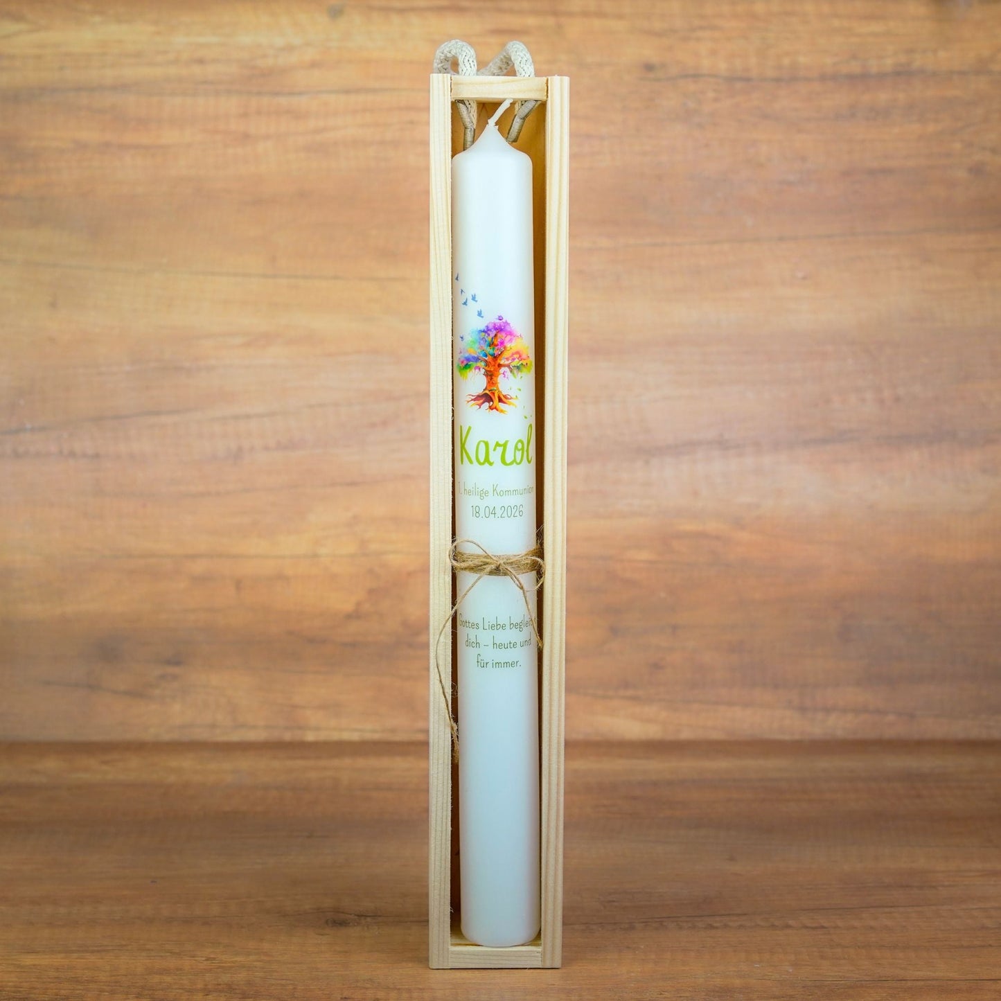 Kerzenbox Holz 41 cm mit Tragekordel