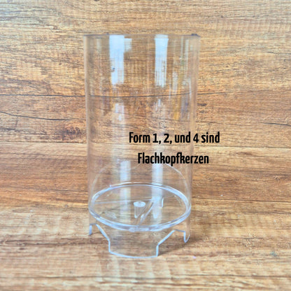 Kerzen Gießform - Zylinderkerze | Zylinder-Kerzenform | 4 Größen (flach & spitz)| Kerzenzubehör | Kerzen gießen