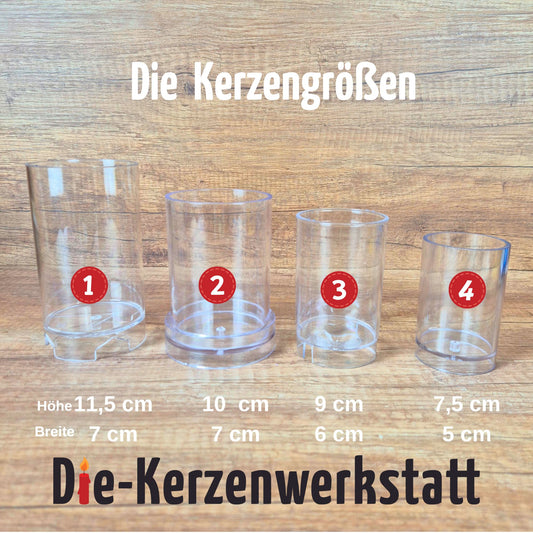 Kerzengießform Zylinder 4er-Set