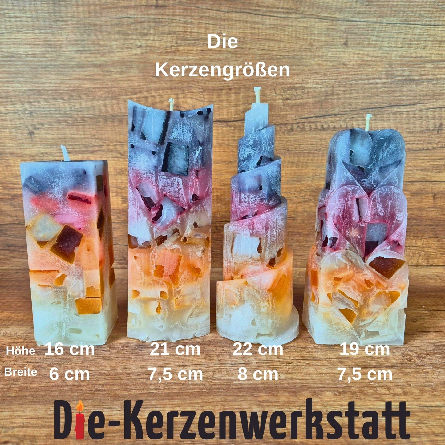 Wachswürfelkerze l Coffee Time l Verschiedene Formen l Stumpenkerze Groß Bunt | Geschenk Geburtstag l Handarbeit l bunte Kerze l Dekoration