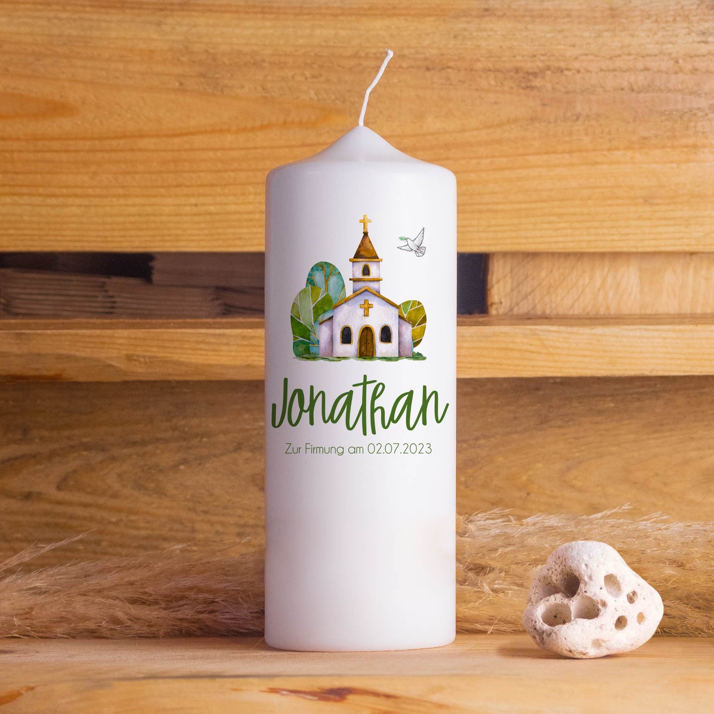 Personalisierte Firmungskerze Kirche