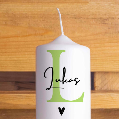 Konfirmationskerze | Initialen | 15 - 30 cm Höhe | Personalisierte Kerze