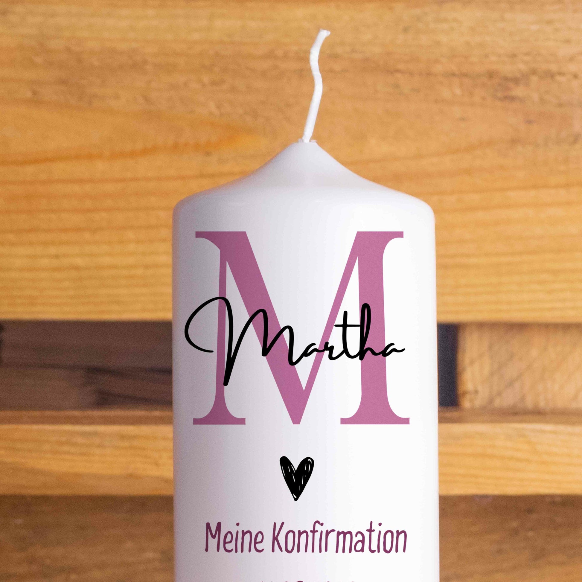 Konfirmationskerze | Initialen | 15 - 30 cm Höhe | Personalisierte Kerze