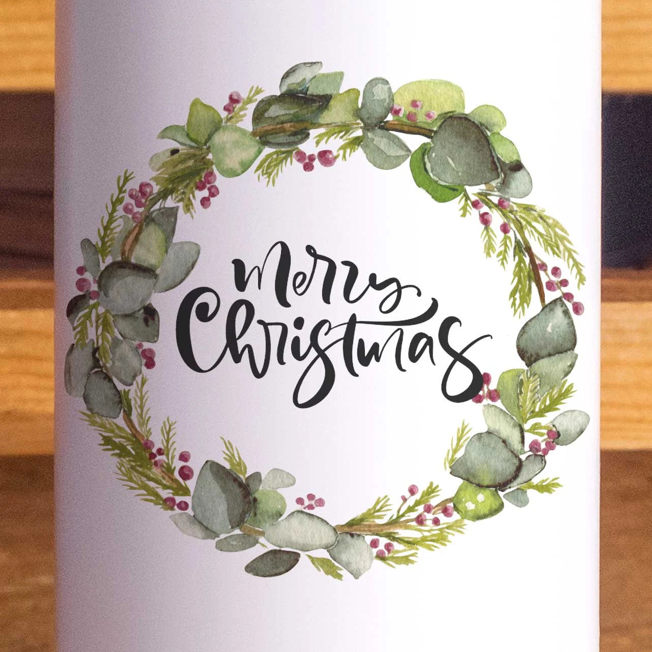 Personalisierte Weihnachtskerze Advents-Kranz | Adventskerzen | 20 cm hoch | 7 cm Durchmesser | Weihnachten Kerzen | Advent