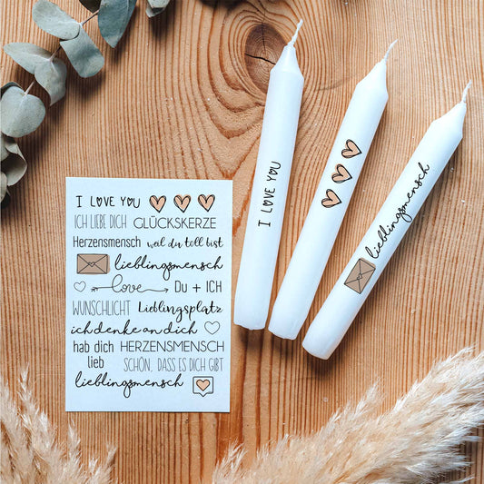 Kerzentattoo-Set Liebe A6