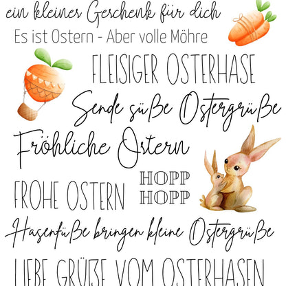 Kerzentattoos Ostern Volle Möhre | Kerzenfolie | Bastelset für Kerzen Thema Ostern Bunt | Geschenk | Basteln | Kerzensticker