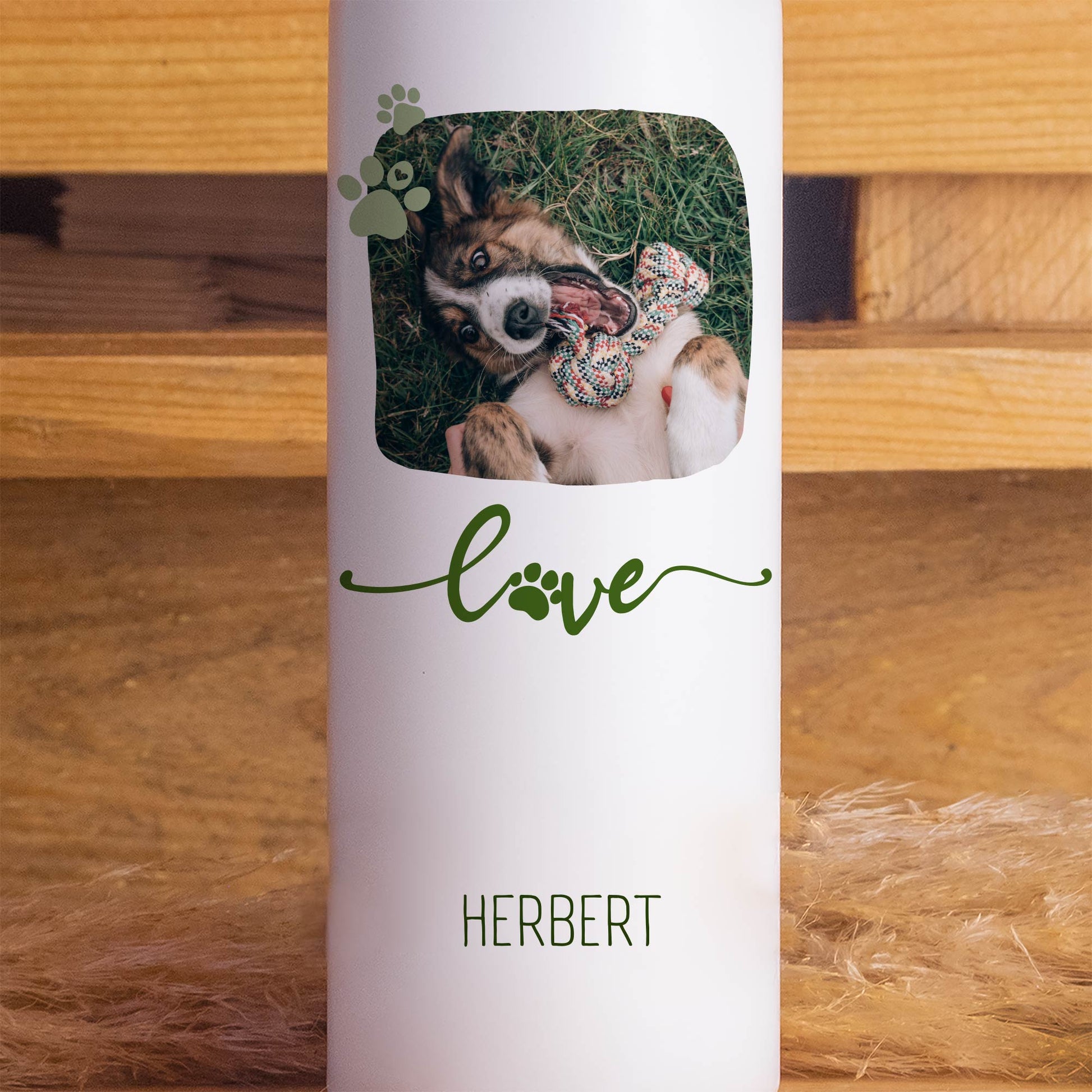 Haustierkerze Liebe mit Foto | 15 - 30 cm Höhe | Personalisierte Kerze | Gedenkkerze | Trauerkerze | Kerze als Andenken an Haustier
