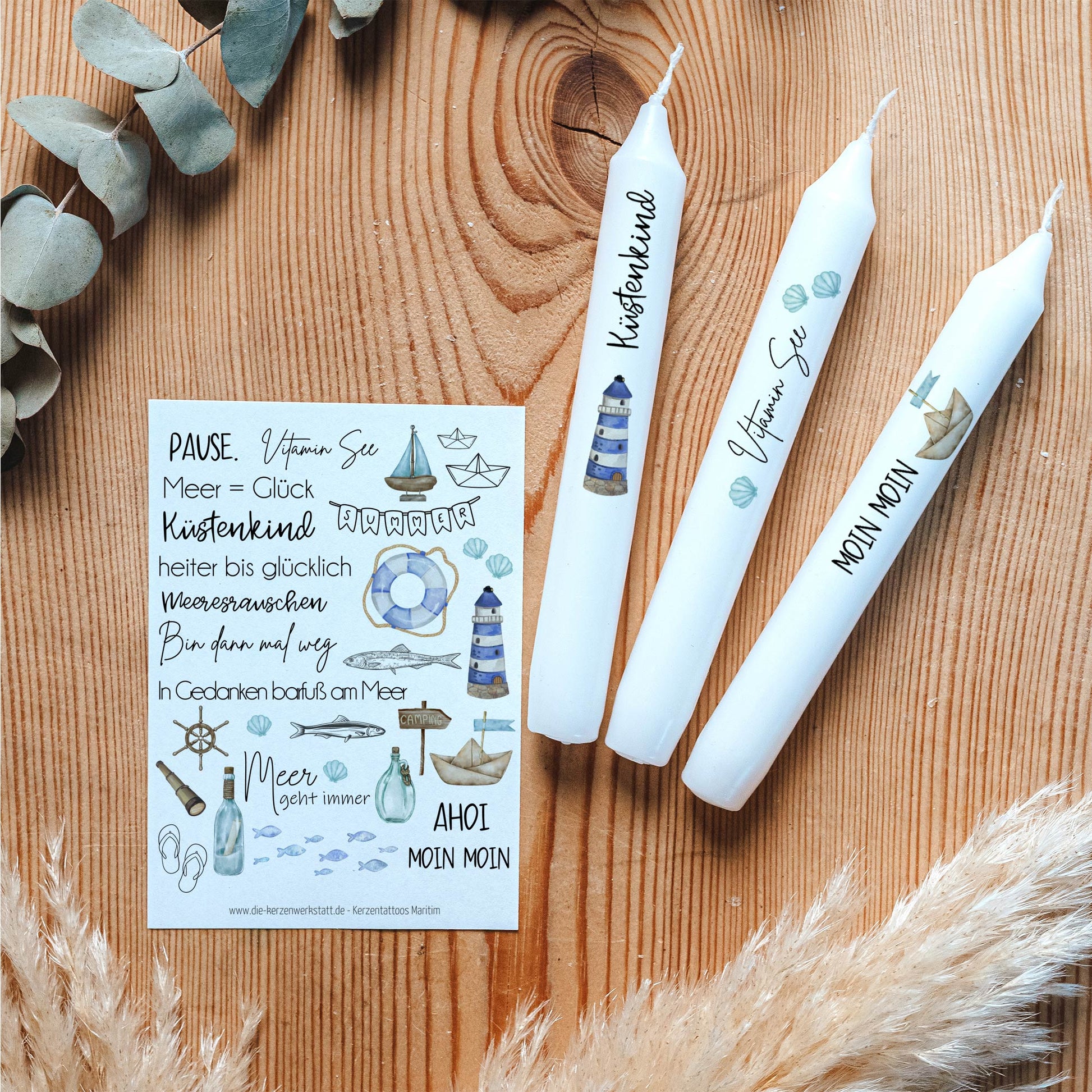 Kerzentattoo Paket für ca. 500 Kerzen | verschiedene Anlässe | Bastelset für Kerzen | Geschenk | Basteln | Kerzensticker