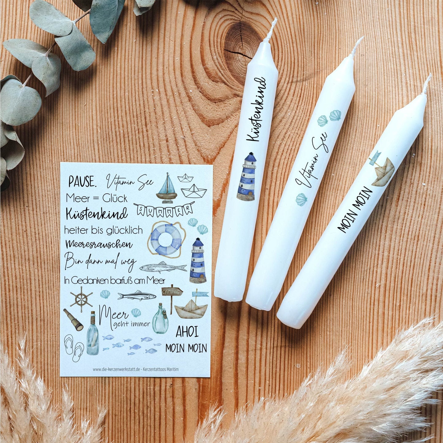 Kerzentattoo-Set-Set Maritim