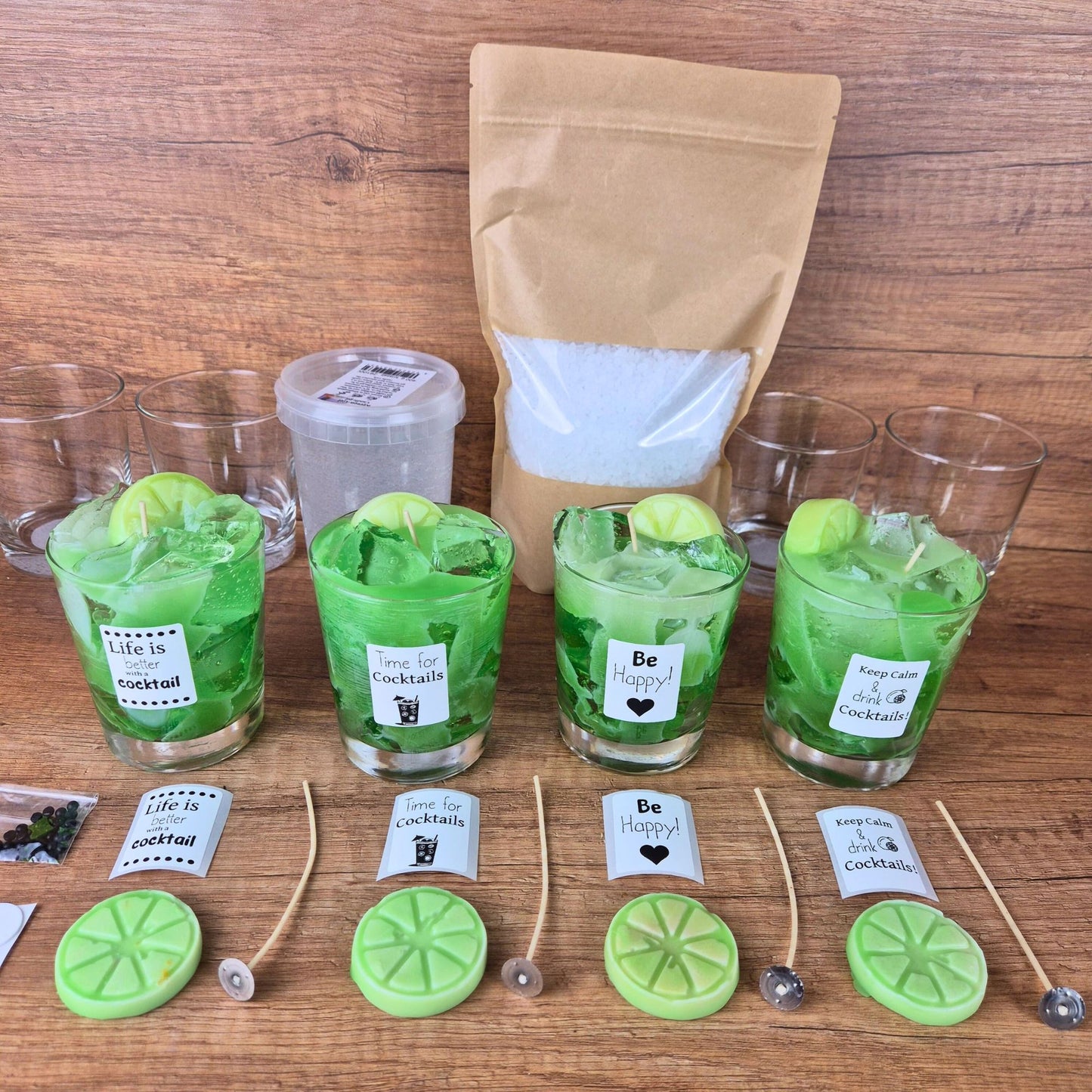 DIY Cocktailkerzen Set „Mojito“