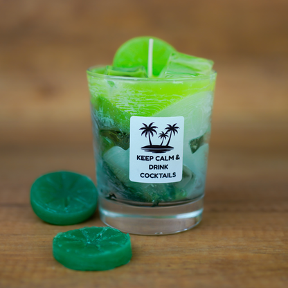Cocktailkerzen gießen Mojito Kerze Beispiel grün