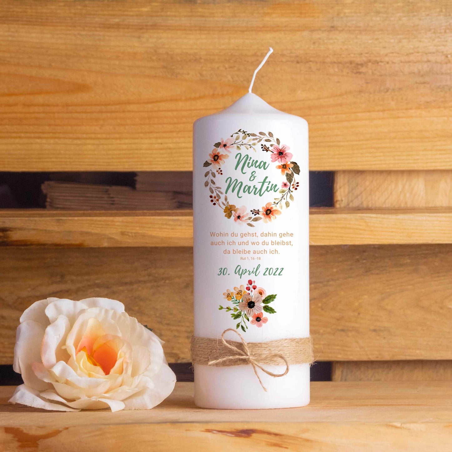 Hochzeitskerze | Herbst | Personalisiert