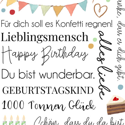 Kerzentattoos Geburtstag | Kerzenfolie | Bastelset für Kerzen | Geschenk | Basteln | Kerzensticker